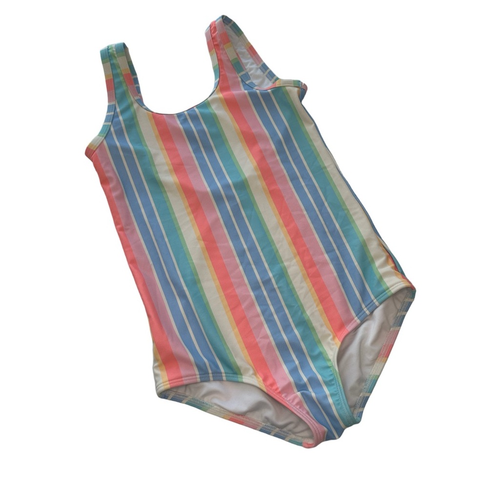 Billabong One-Piece Swimsuit Stoked On Stripes Scroop Back NWOT Girls Size 10